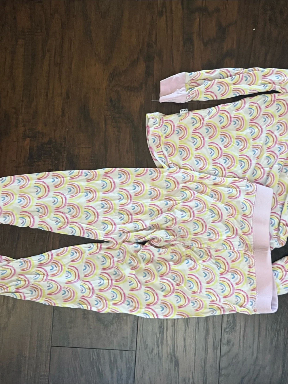 Little Sleepies Pastel Rainbow Pink Long-Sleeve Pajama Set